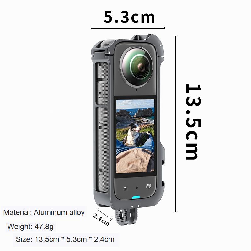 

For Insta 360 X4 Accessories Aluminum Frame Shell Cage Case Alloy Protector Bracket Adapter Extra Coldshoe For Insta360 X4