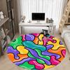 1pc Abstract Colors Office Round Area Rug,  Mat Suitable ForOffice, Under Office Chairs Bedroom Living Room Home Decor, Room Deco