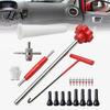 Kit di attrezzi per valvole pneumatici 23 pezzi Set di steli, Installatore a cambio rapido con steli a 4 vie TR413/TR414, Rimozione del nucleo a 4 vie per auto, motociclette, Testa doppia