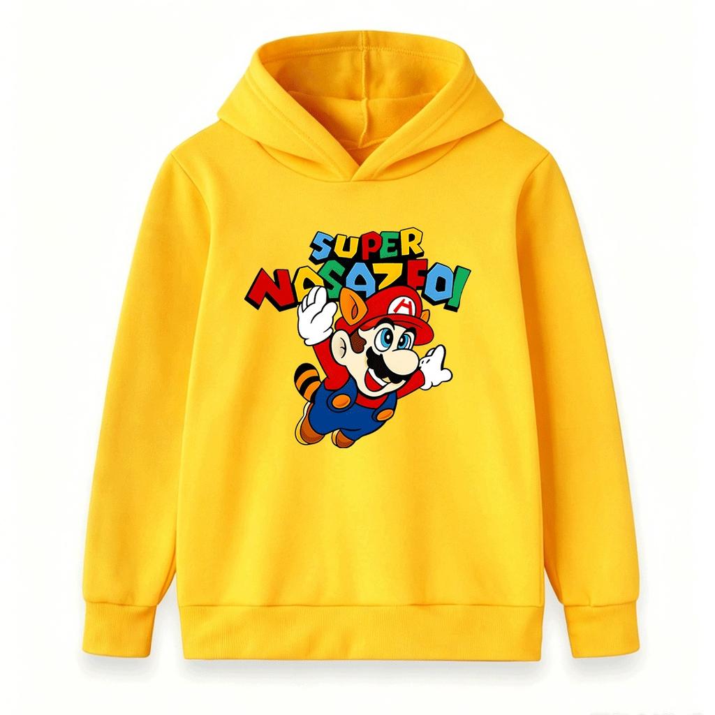 Kids Boys Girls Long Sleeve Crewneck Hoodie, Cute Cartoon Game Character Print Casual Pullover Sweatshirt, Comfortable Soft Cotton Top For Daily Outdo