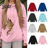 Welpen Trage Kapuzenpullover Damen Haustier Tasche Kapuzenpullover Oversize Kapuzenpullover mit Kängurutasche Warme Tasche Hund Katze Pullover Oberteil für Herbst Winter Locker
