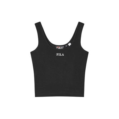Fitted Casual Knit Tank Top Women Tops Black F51W429103F-BK