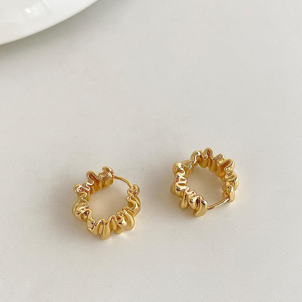 Stainless Steel Smooth Metal Chunky Hoop Earrings for Women Girls Fashion Round Circle Hoops Statement Earrings Punk Zircon