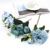 Blue Artificial Flowers Bouquet Rose Fake Flowers for Indoor Home Decor Garden Wedding Party Decoration Outdoor Vase Accessories