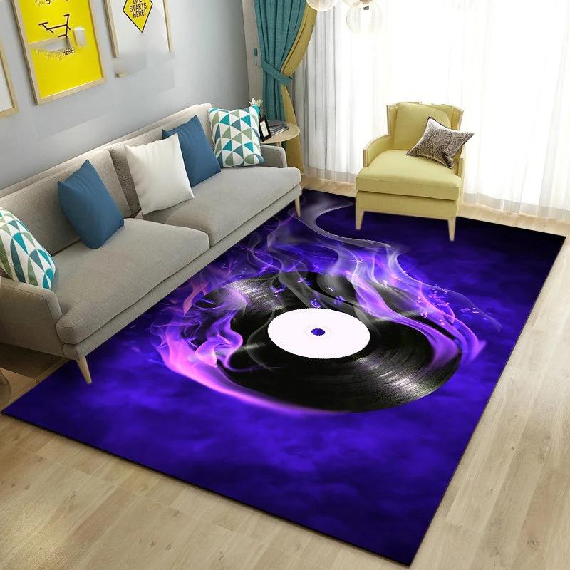 3D Vintage Classical Music Vinyl Record Area Rug Carpet Living Room Decor Bedroom Sofa Carpets Bedside Non-slip Mat Doormat