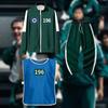 3 Pcs/Set Cosplay Costume Zip-up Sweatshirt Jacket Drawstring Pants with Vest Korean Game Tracksuit Set for Women Men Sports Running Gym