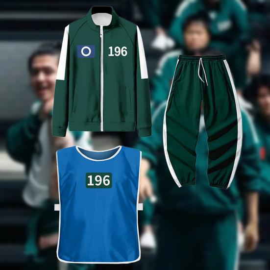 

3 шт./компл. Костюм для косплею Куртка-толстовка на блискавці Штани на кулісці з жилетом Корейський ігровий спортивний костюм для жінок чоловіків для спорту бігу тренажерного залу XL P