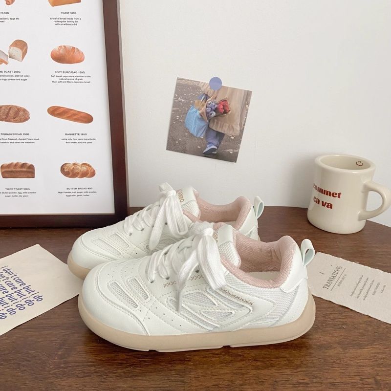 Pink Double Mesh Shoes Female Ugly Cute Summer New Niche Breathable Sports Little White Shoes
