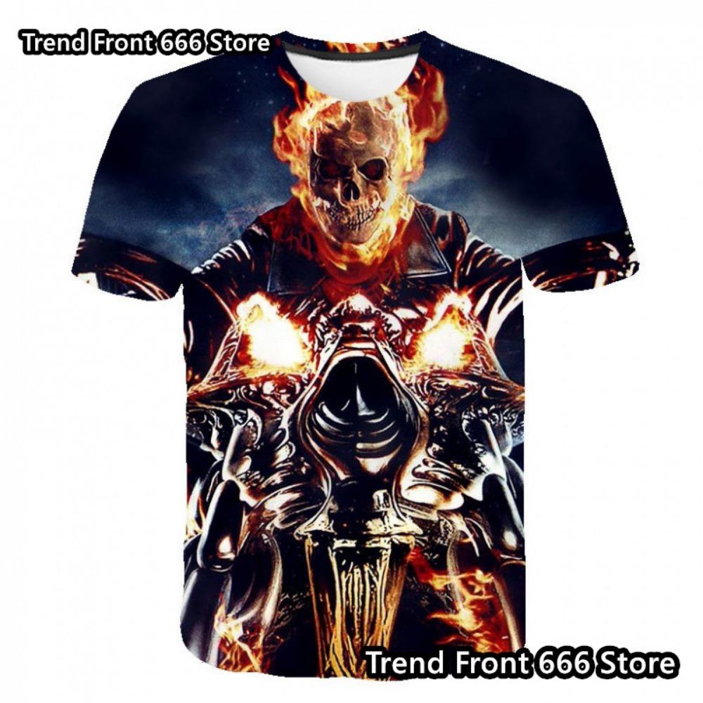

Ghost Rider 3D Prited Men s And Children s Tops Summer Short Sleeve O-neck Tshirts Casual Vintage Style Boys Men Plus Size Tees XS