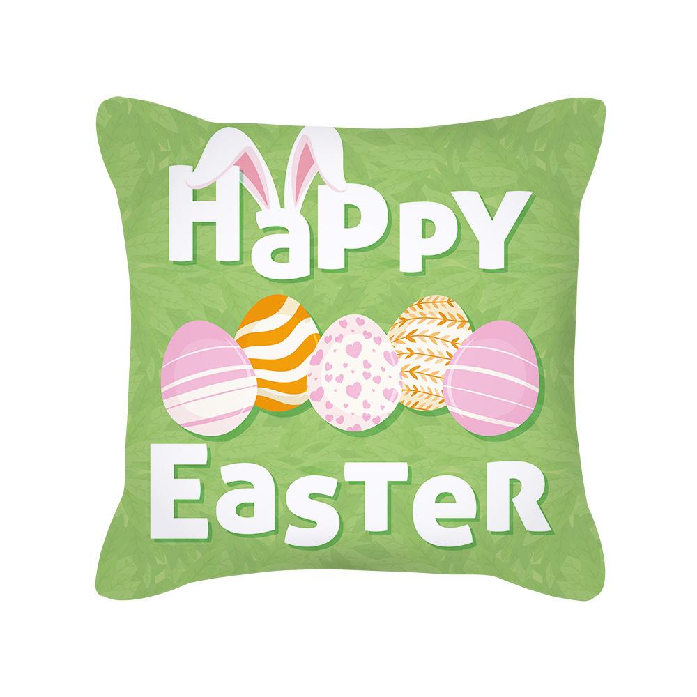 Green Easter Pillow Cover Ins Rabbit Easter Egg Cushion Cover Home Decoration Supplies Pillow Cover