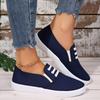 Mocasines sin cordones para mujer, Zapatos de skate casuales de color liso para primavera y otoño, Zapatos planos de lona ligeros para uso diario al aire libre, Zapatos de mujer, Zapatillas