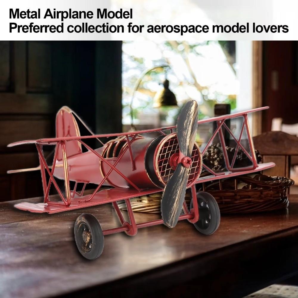 Wrought Iron Airplane Model Ornament Vintage Iron Aircraft Model Airplane Enthusiasts