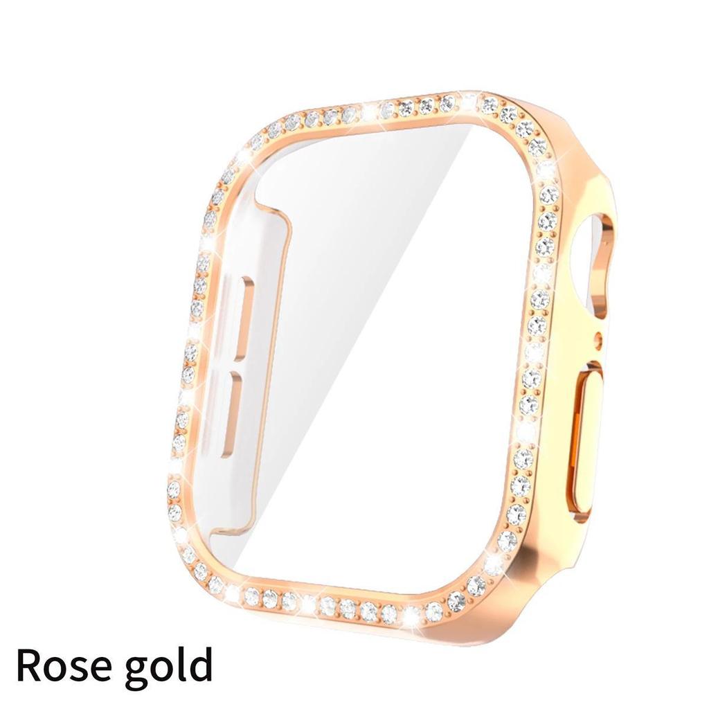 Bling Glass+Cover For Apple Watch 10 42mm 46mm Diamond Hard PC bumper+Screen Protector Case Iwatch Series 10 Accessories