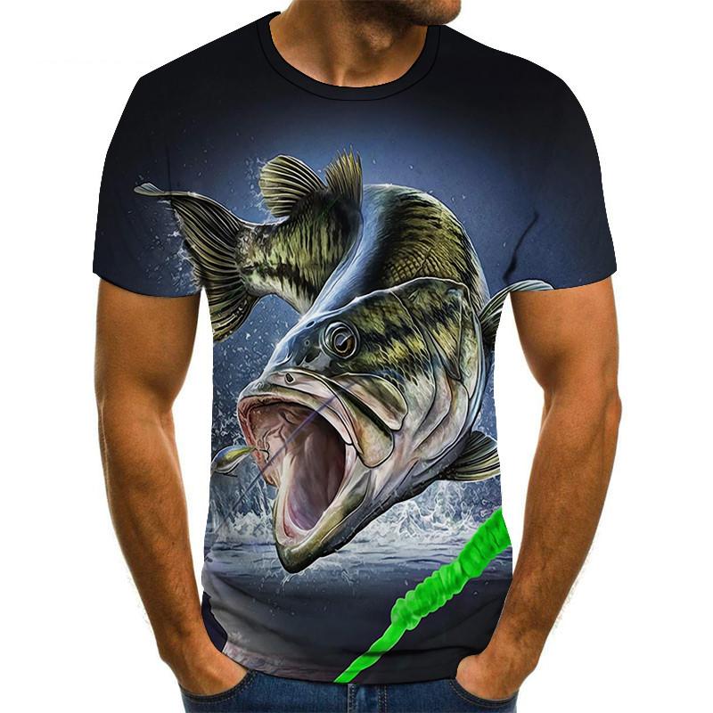 Funny Fishing 3D Print T-Shirts Men Women Short Sleeve T Shirt Hip Hop Streetwear Oversized Harajuku Y2k Tops Tees Kids Clothing