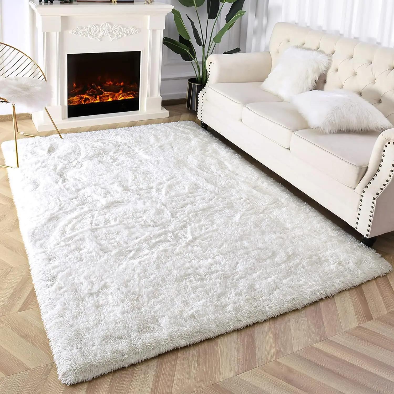 

Modern Minimalist Plush Carpet For Soft Bedroom, Living Room, Indoor Floor Mat, Home Decoration, Children s Room Carpet 40x60cm 16x24inch чистий білий колір