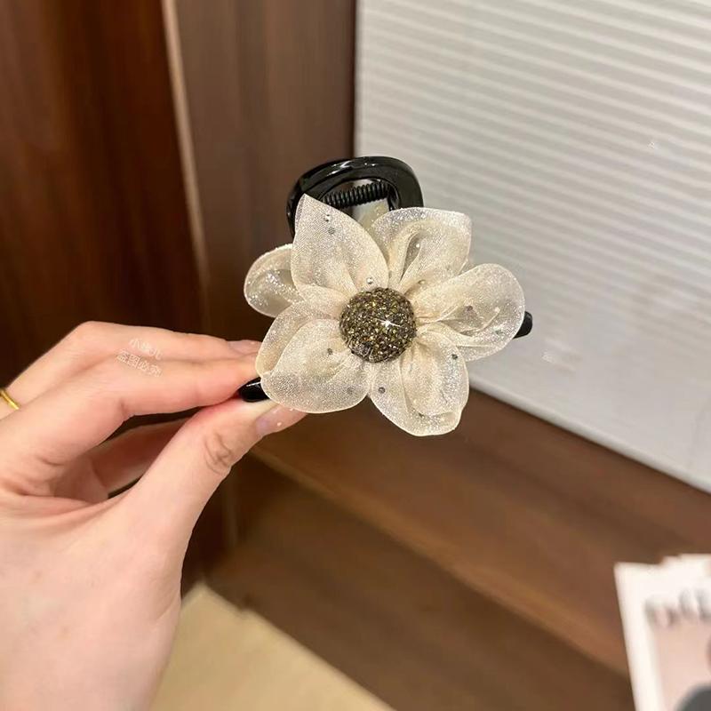 Elegant Rhinestone Sun Flowers Hair Clip Fashion Ponytail Hair Claw For Women Girls Sweet Fashion Hair Accessories Gifts