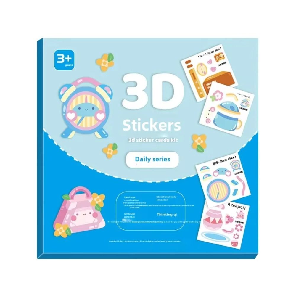 

Handmade 3D EVA Stickers Books Paper Animals Sticker Book DIY Paste Material Kit Kindergarten Food