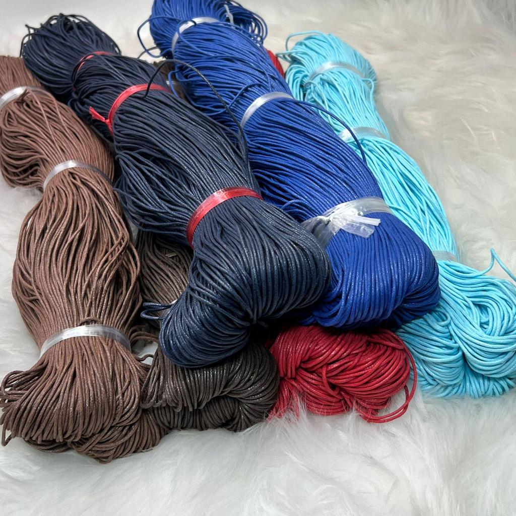 2mm Colored Wax Cord for Beaded Necklace, Handmade DIY Weaving & Tassel Cord, Clothing Accessories.