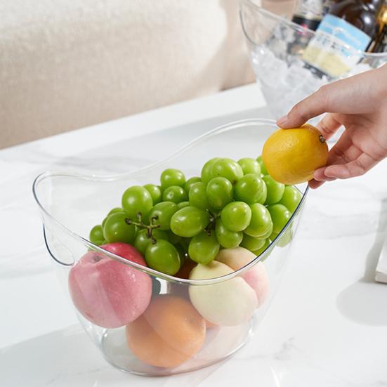 Ice Bucket for Beer Transparent Plastic Wine Cooler with Handle 4L/8L Capacity Heavy Duty Champagne Tub for Part