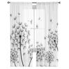 Beautiful Black Dandelions Tulle Curtains For Living Room Decoration Modern Veil Chiffon Curtains Bedroom Sheer Voile