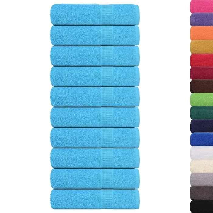 VidaXL Bath Towels 10pcs Turquoise 100x150cm 360g/m² 100% Cotton, Towel, Set of Bath Towels, Towel 136982