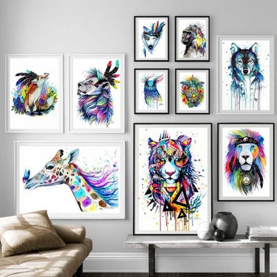 Nordic Abstract Animal Wall Art Canvas Painting Art Poster Printed Wall Pictures for Home Living Room Decoration