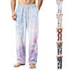 Men's Corduroy Print Pajama Pants with Pockets Casual Sleepwear Bottoms