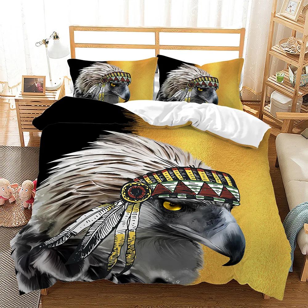 Animal Brown Duvet Cover Bedding 3D Print Quilt Covers Tiger/Wolf/Hedgehog/Horse /owl/Spider Home Textile Comforter Cover Set