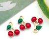 Stainless Steel Cherry Drip Oil Charm Pendant for DIY Jewelry