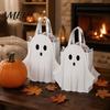 Holiday Snack Bags for School Halloween Ghost Cardboard Gift Bag, Cute Candy Goodie Reusable Small with Handle Birthday, Trick or Treat Party