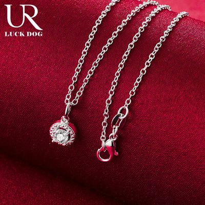 Collier avec pendentif en argent sterling 925 et zircon AAA, bijou de mariage tendance