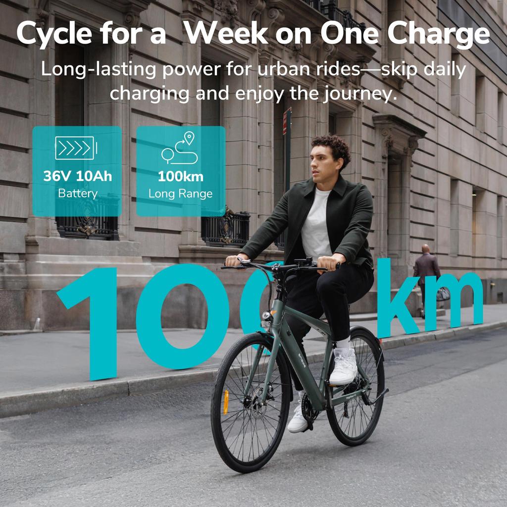 Engwe N1 Air Herren E-Bike mit 36V 10Ah Akku Drehmomentsensor 7-Gang-Schaltung mit App und Bluetooth
