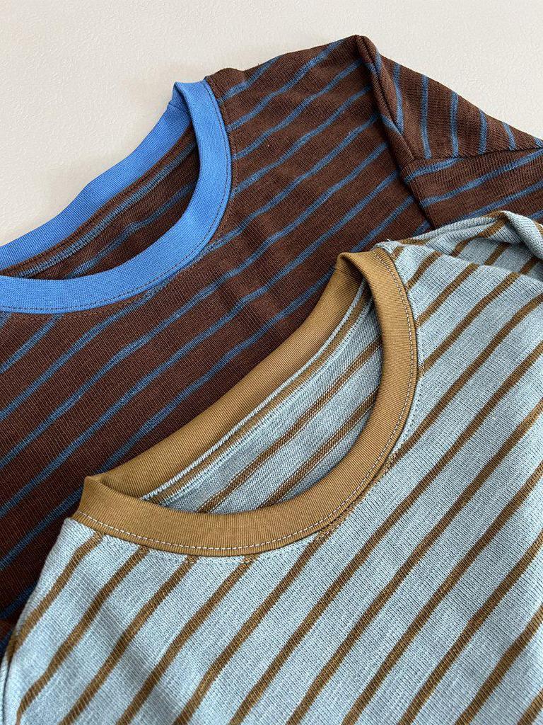 Top a Righe da Donna a Manica Lunga con Girocollo - Stile Casual Ampio, Modellante e Versatile per Autunno e Primavera
