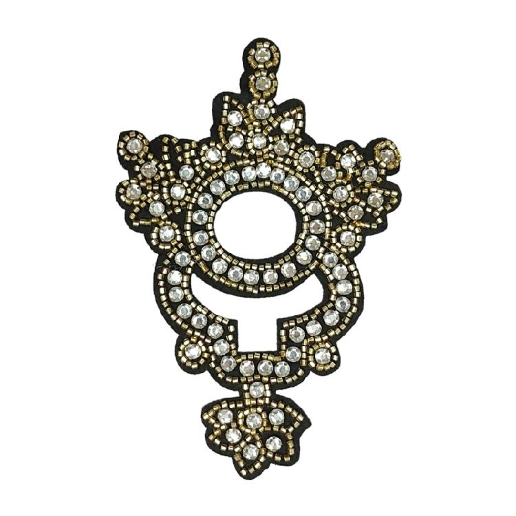 Elegant Beadwork Fabric Applique Embroidery Sewing On Patches for Enhancing Garment Great for Bag Clothing Shirt Decors