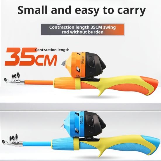 1 Set 1.3M Fishing Rod with Reel Lure Pliers Handbag Mini Telescopic Short Fishing Pole River Reservoir Fishing Rod