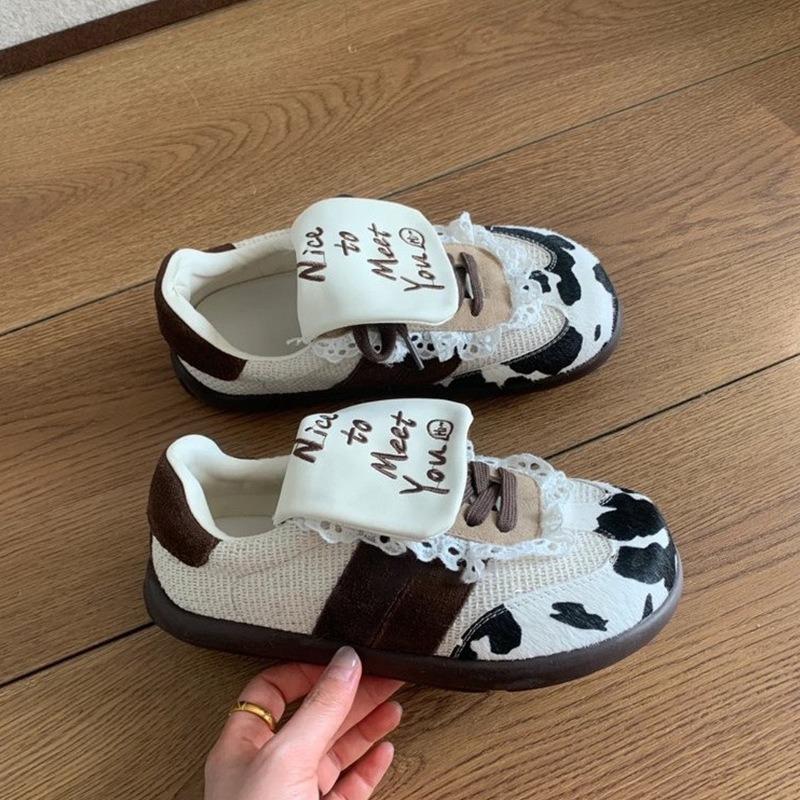 

Casual cute puff shoes new retro soft-soled versatile women s treasure sports and leisure board shoes 40