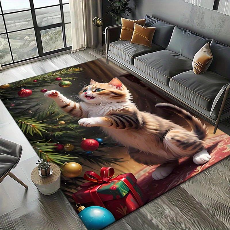 Aksamit Kryształowy Dekoracja Świąteczna Xmas Nadrukowany Dywanik Dywan do Sypialni Salonu Dekoracja Domu Dywany Mata Mata Antypoślizgowa Dywanik przy Łóżku