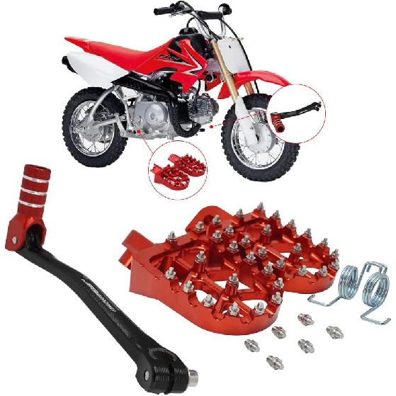

JFG RACING Motorcycle Folding Gear Shifter Shift Lever + Dirt Bike Foot Pegs CNC Universal for YZ TTR PW 50cc - 125cc CRF XR RM KX KLX SSR Apollo TAO красный