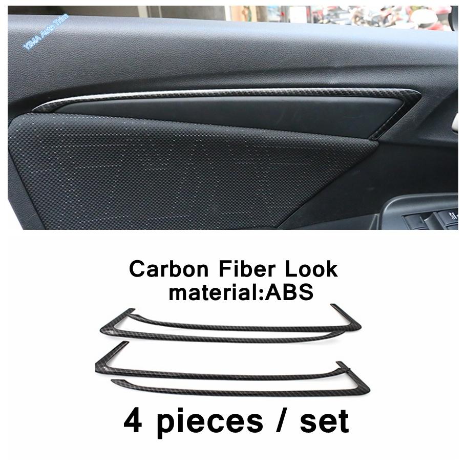 Carbon Fiber Door Handle Bowl / Door Stereo Speaker / Window Glass Lift Cover Trim For Honda FIT JAZZ 2014 - Accessories