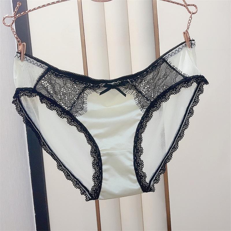 Panties Female Girl's Forged Lace High Elasticity Plus Briefs Size Sexy Silky Smooth Pure Lingerie Desire Seamless Underwear Panties Briefs Lingerie