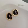 Vintage Drip Oil Floral Earrings: Retro High-End Studs for Women