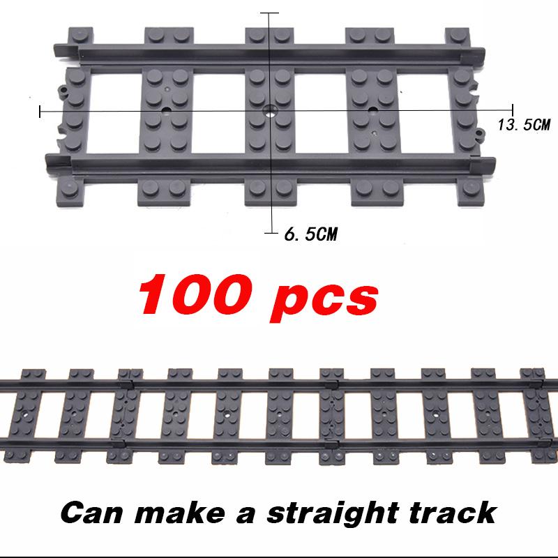 Blokken Trein Spoorwegsysteem Baan modelsets recht bocht samengesteld bouwblokken DIY Constructie jongens meisjes speelgoed Kindercadeau
