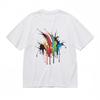 Women's Trend Machine Washable Classic T-Shirt Dynamic Ink Drip Rainbow Design