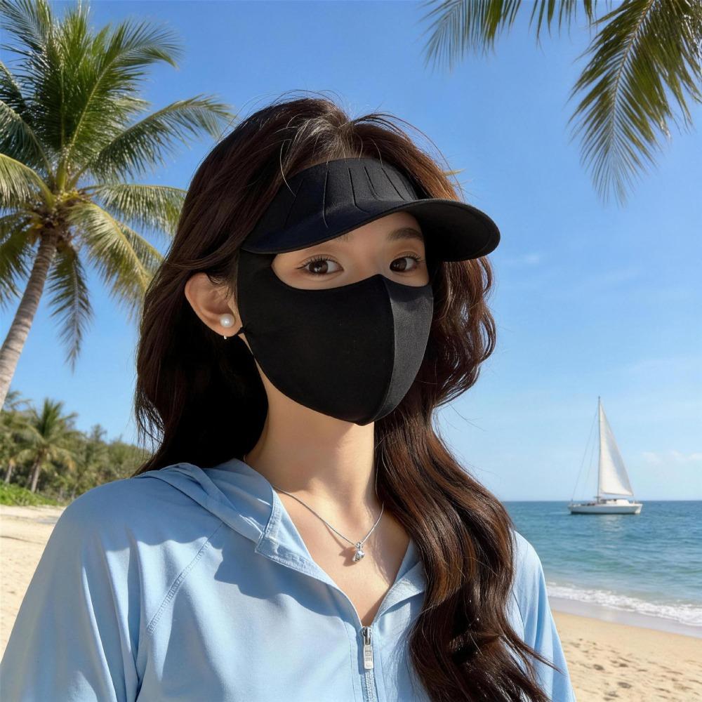 

Fashion UV Blocking Sun Protection Mask Cooling Effect UPF 50+ One-piece Mask Hat Adjustable Breathable Face Cover for Outdoor