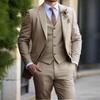 Completo a Tre Pezzi Business Casual da Uomo 2024 - Banchetto Nuziale dello Sposo Taglie Forti