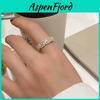 Atemberaubender Geometrischer Design Verstellbarer Kupferring Mit Glänzenden Zirkonsteinen Für Frauen