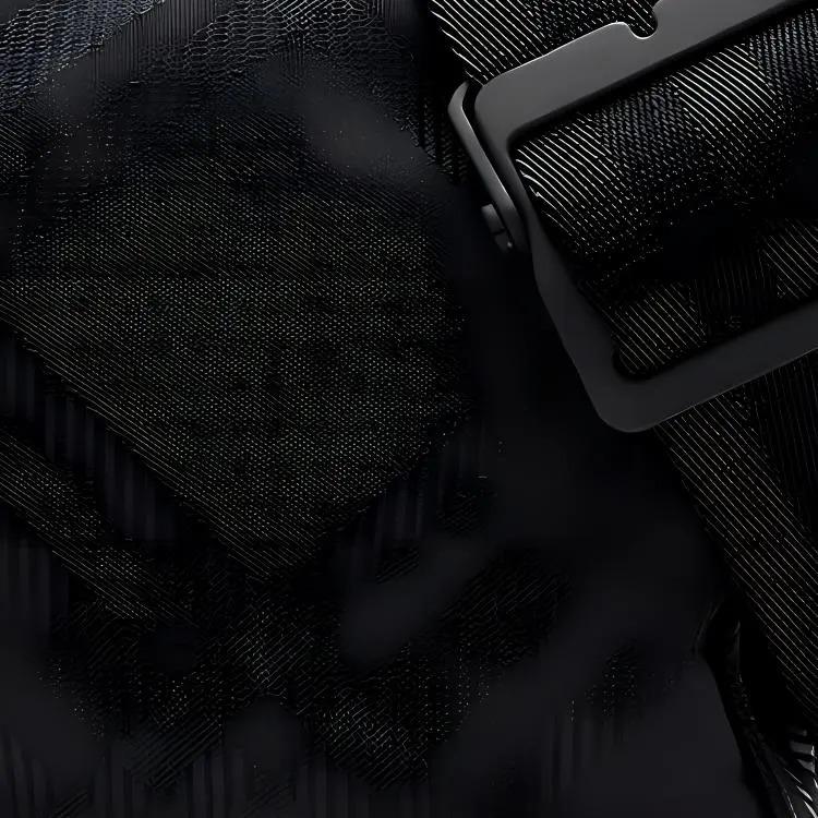 Burberry Check Pattern B-Logo Accessory Polyamide Crossbody Waist Bag Men's Style Black