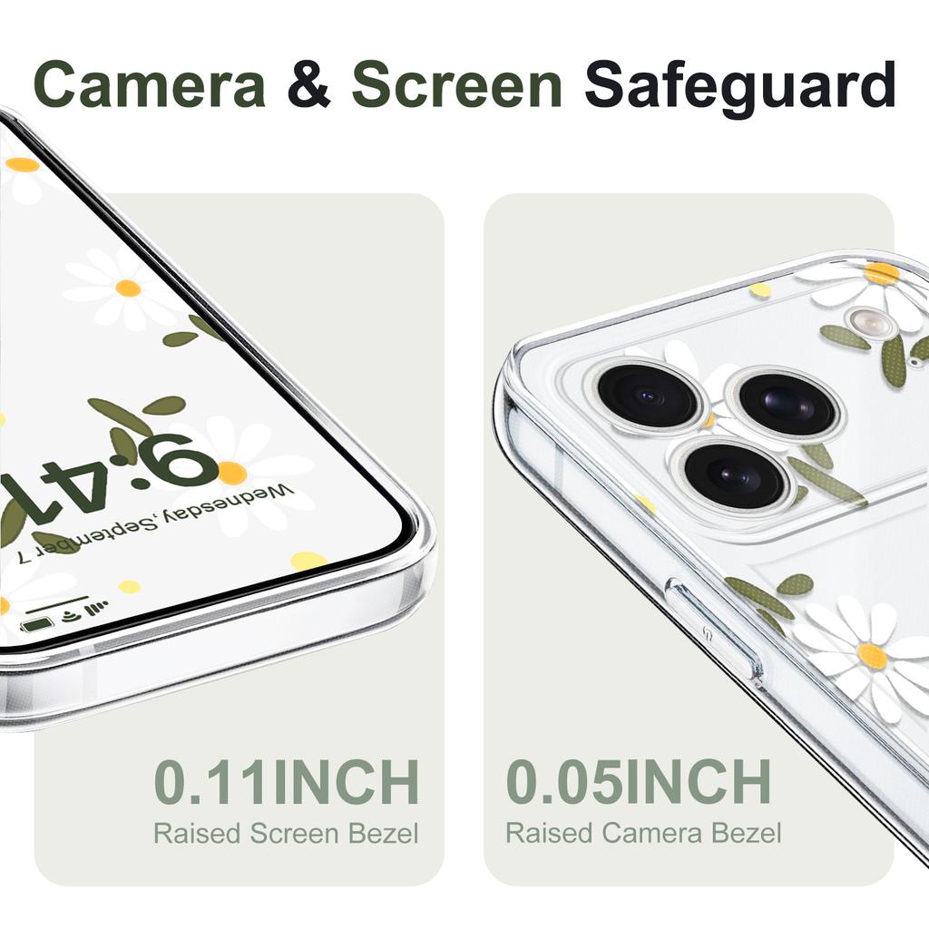 Graceful Daisies Transparent Phone Case For iPhone 17 Air 16 16e 15 14 Pro Max Plus Mini Soft TPU Cover