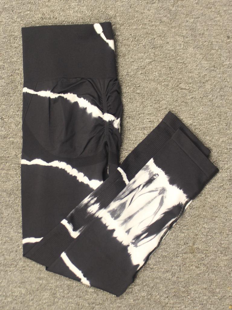 Přeshraniční bezešvé batikované jógové kalhoty: Super Elastické, Tvarující postavu, Fitness legíny s vysokým pasem a broskvovou zadnicí