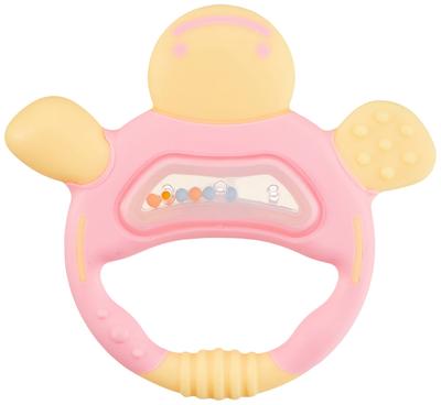 Richell Teething Case Included Turtle Pink Suitable from Around 3 Months